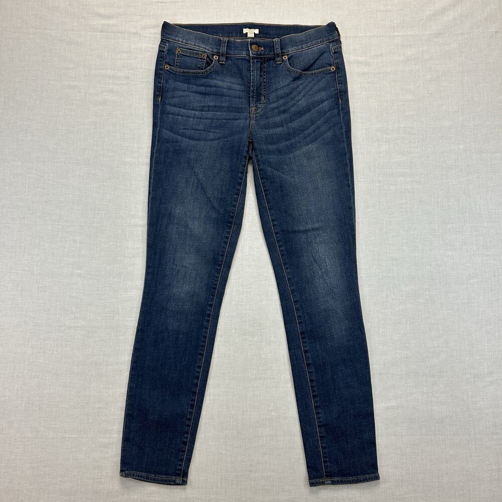 J Crew Rockaway Skinny Jeans Womens 28/28 Mid Rise Blue Denim Stretch G7337